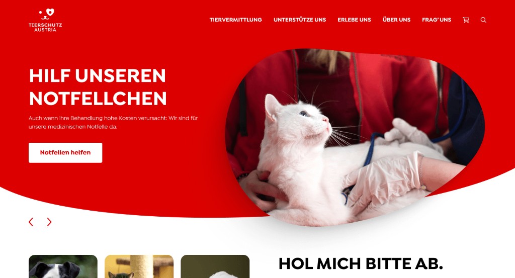 tierschutz-austria.at — Spendenkampagne mit großem Bildbereich